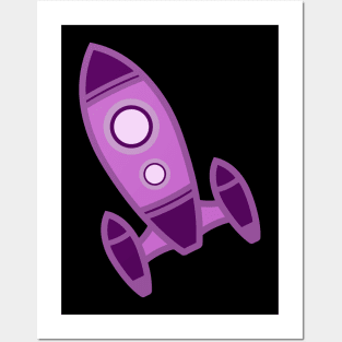 Purple Spaceship Posters and Art